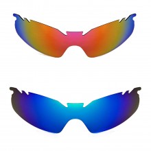 New Walleva Polarized Fire Red + Ice Blue Vented Replacement Lenses for Oakley RadarLock XL (OO9170 Series) Sunglasses